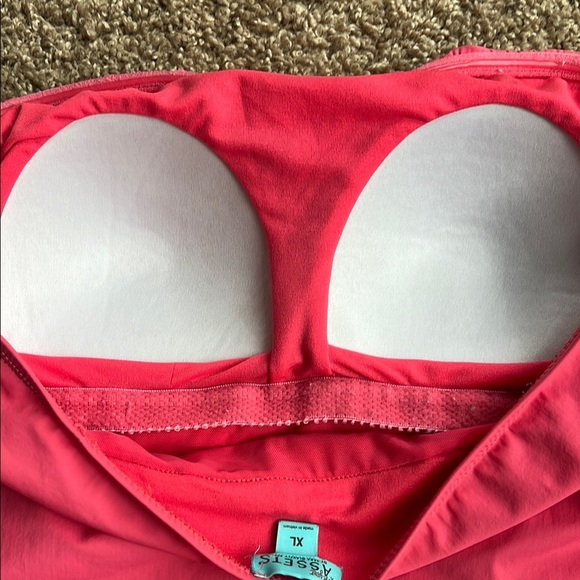 Assets By Spanx Pink One Piece Swimsuit with Ruched Sides - Picture 4 of 6